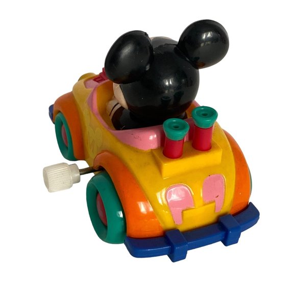 Disney Mickey Mouse Yellow Racer Car Windup Toy - Picture 5 of 13